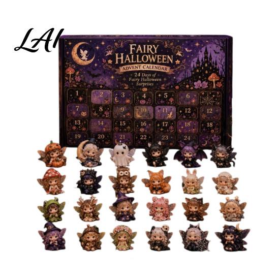 Calendario dell'Avvento di Halloween 2026 Conto alla Rovescia di 24 Giorni con Mini Figure Sorpresa Collezionabili Set di Giocattoli Fatati per Bambini Adulti Gadget per Feste da Tavolo