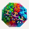 1pc Powerpuff Girls Automatic Opening Folding Umbrella - 8 Bone Iron Frame, Portable Design, Outdoor, Ideal Gift for Fans, Travelers, Daily Use.K