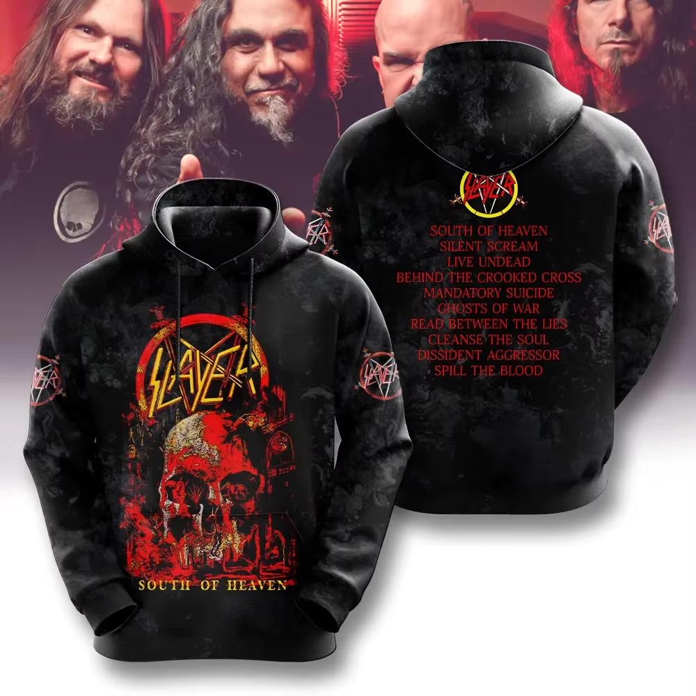 Rock Band Slayer Sweat à capuche imprimé 3D Hommes Femmes Mode Hip Hop Sweat à capuche Sweat-shirt Vêtements pour adultes Masculina Sudaderas Hombre