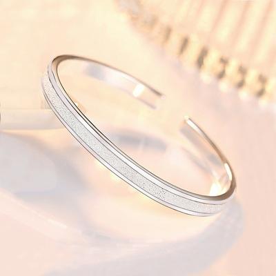 Simple Silver Plated Bracelet with Opening, Versatile for Women, Fashionable and Young, Adjustable Bracelet