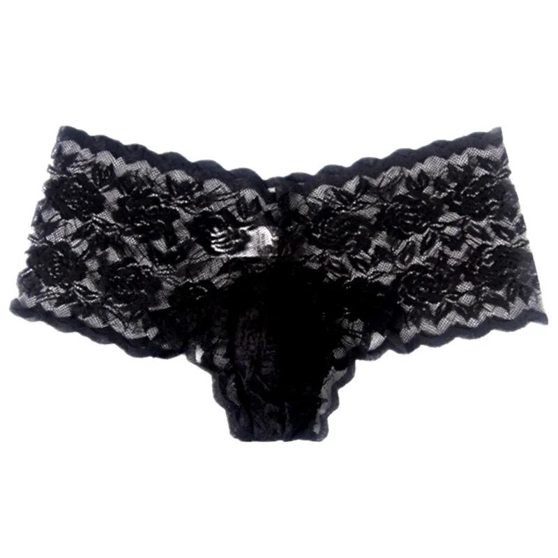 Mens Underwear Lace Thong Enhance Pouch Bikini Briefs Pants