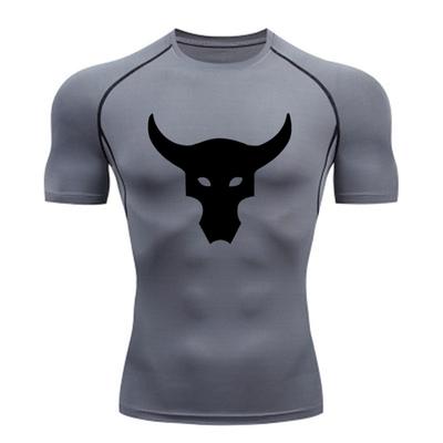 Premium Quick-Dry tričko Bull Head - Prodyšná tkanina pro běh a venkovní trénink | Minimalistický černobílý design | Evropský fitness trend