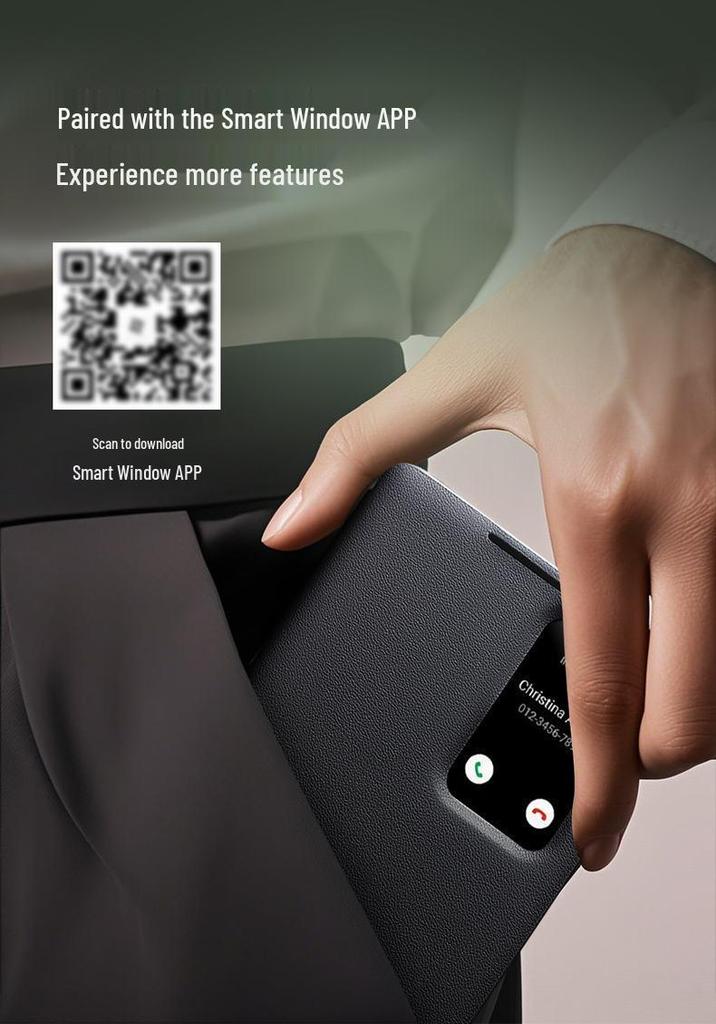 Chali Leather Flip Case with Smart Window for Samsung S26 Ultra