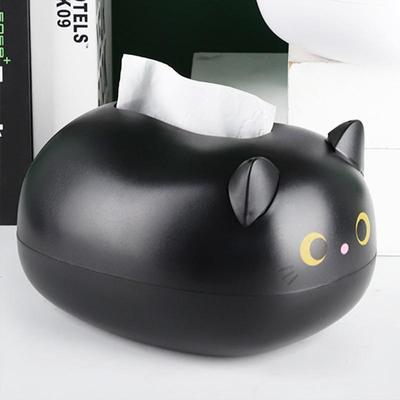 1PC Caixa de lenços de papel de gato fofo Caixa de armazenamento de guardanapos Recipiente de papel de cozinha Suporte de papel higiênico de mesa Decoração de casa estilo nórdico