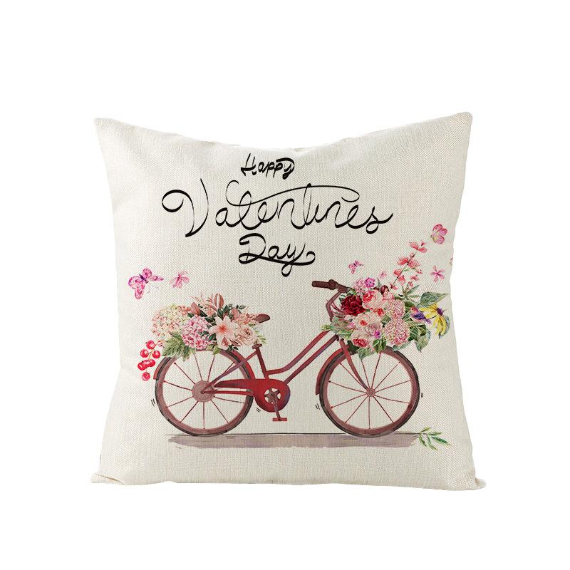 

New Valentine s Day Pillow Cover Polyester Printed Home Living Room Sofa Cushion Cover Bedroom Bedside Pillow Cover 45 * 45Cm (without pillow core)