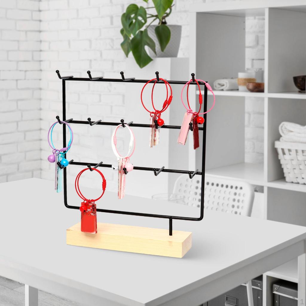 Jewelry Bracelet Hanging Storage Rack Metal Support 9.8x2.3x10.2inch Versatile for Rings and Watches