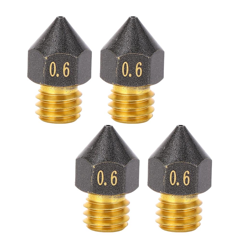 4 Pcs 3D Printer Nozzles Three Hole High Flow Fast Printing Extruders PTFE Coated Brass Print Head
