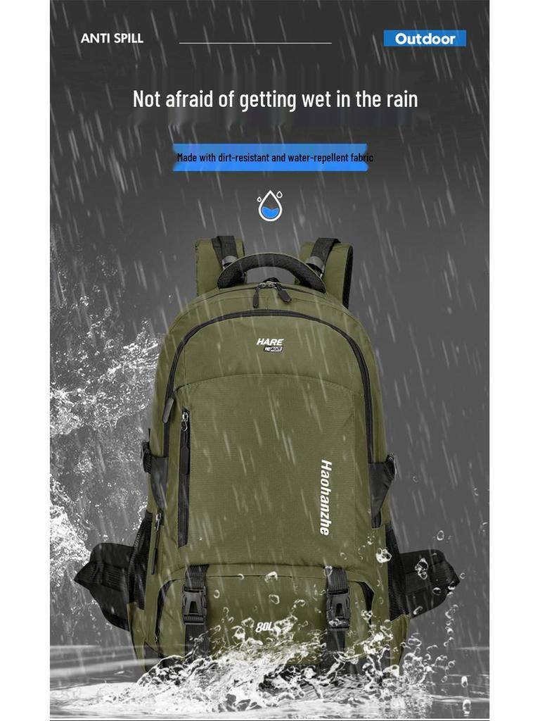 2025 Water-Resistant 80L Nylon Unisex Outdoor Hiking and Mountaineering Backpack