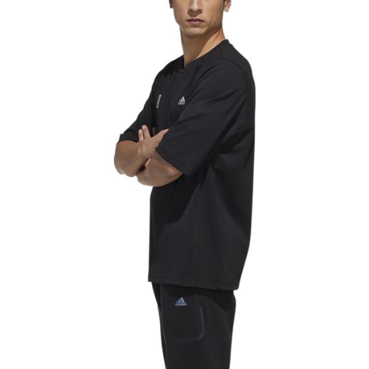 Adidas T Shirts Men's Black Crew Neck Moderate Straight Fit GF3980