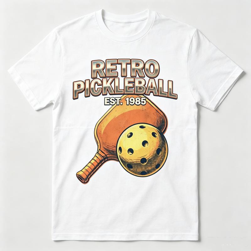 Pickleball 1985 Vintage TShirt Black White Navy Khaki Gray Olive Cotton Short Sleeve Sport Tee Streetwear Player Lover Life Fun