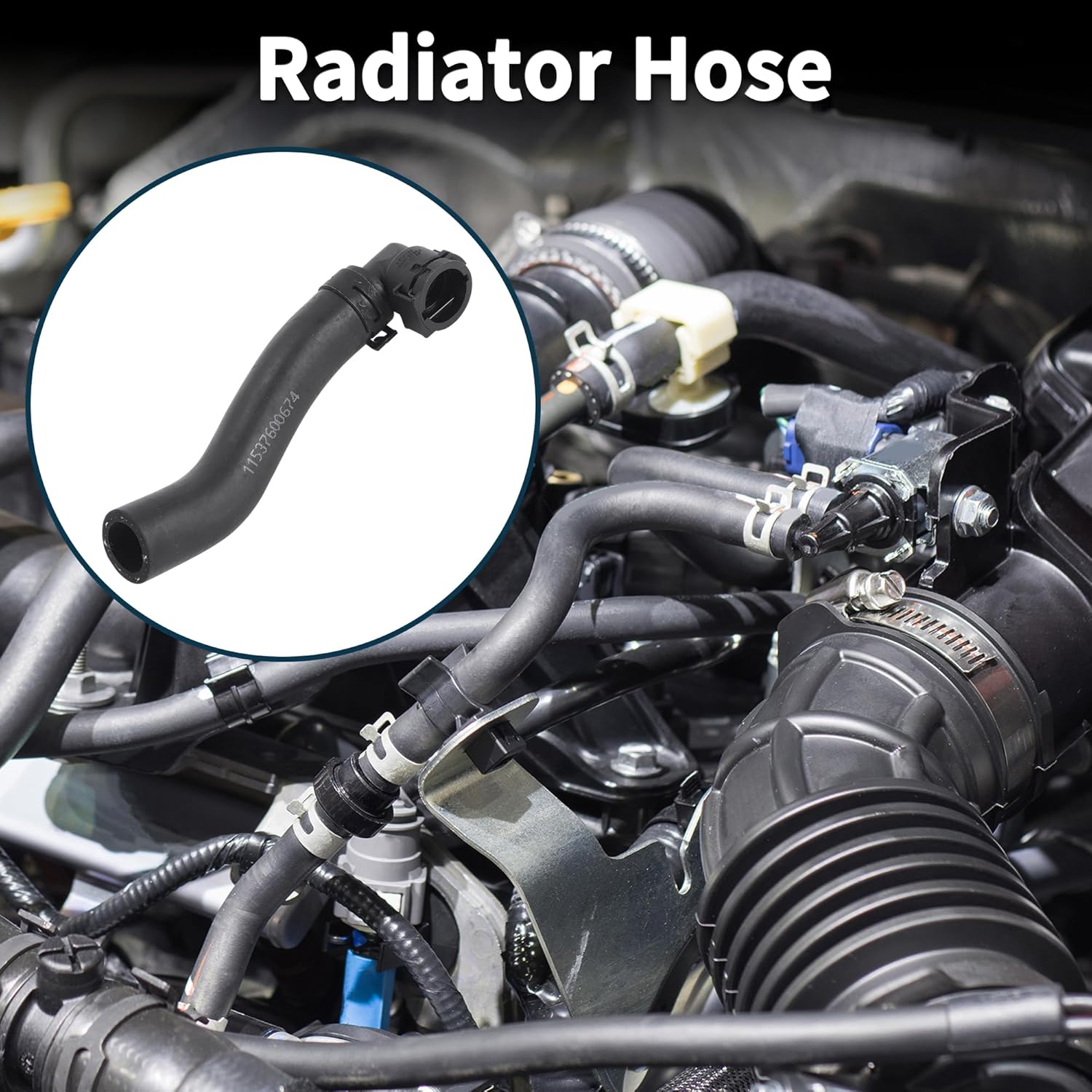 

Radiator Hose Heater Hose No.11537600674 for Mini R56/R57/R58/R59/R60/R60 JCW 2013-2014 Rubber Coolant Pipe Black 1 Pc