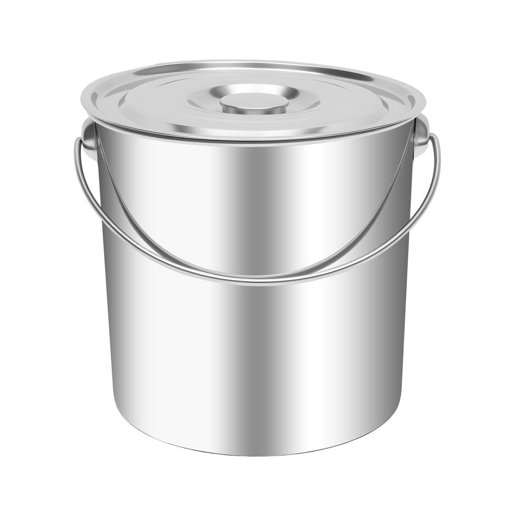 Commercial Heavy Duty 20L Stainless Steel Bucket with Lid,304 Grade Ice Food Storage Pail,Thickened Large Capacity & Free Scoop