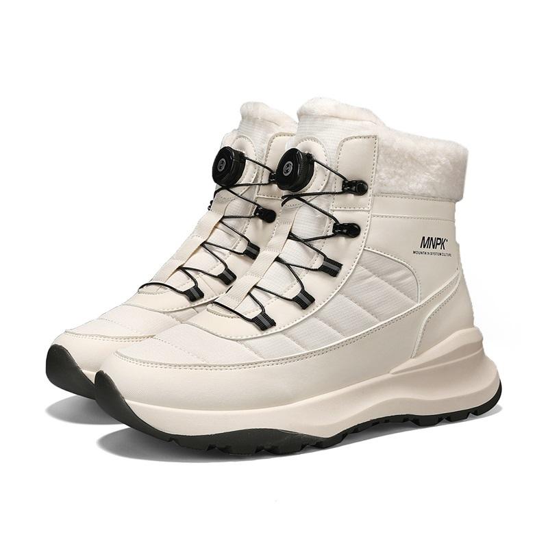 Зимние ботинки для снега для мужчин и женщин, сохраняющие тепло, хлопковая обувь, походная обувь для босых ног, плюшевые теплые высокие ботинки, мужские кроссовки 44 белый