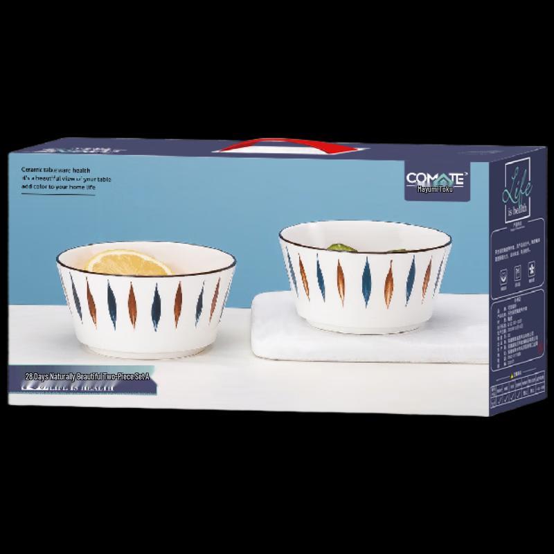 COMATE 4.5-inch Nordic Ceramic Bowls (Set of 2)