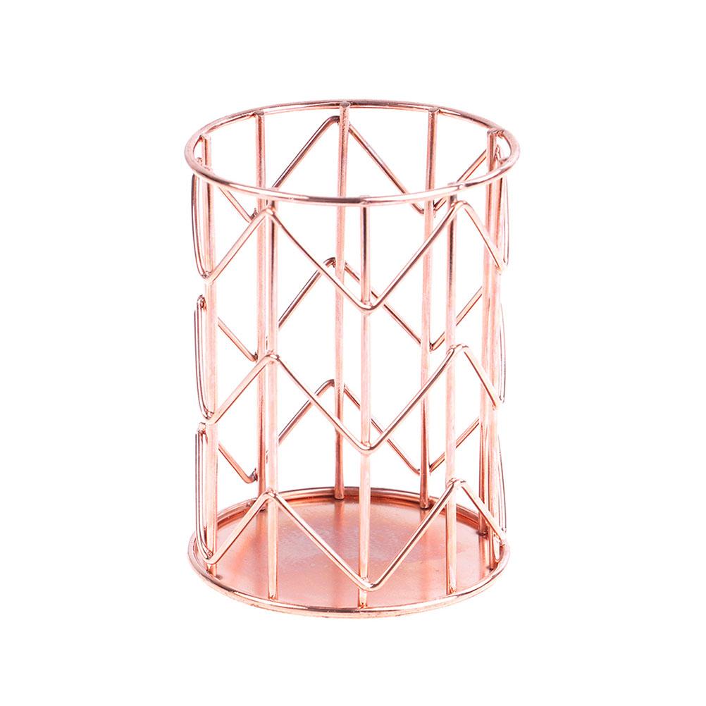 Wire Metal Makeup Brush Pot Pen Holder Hollow Organizer Decoration