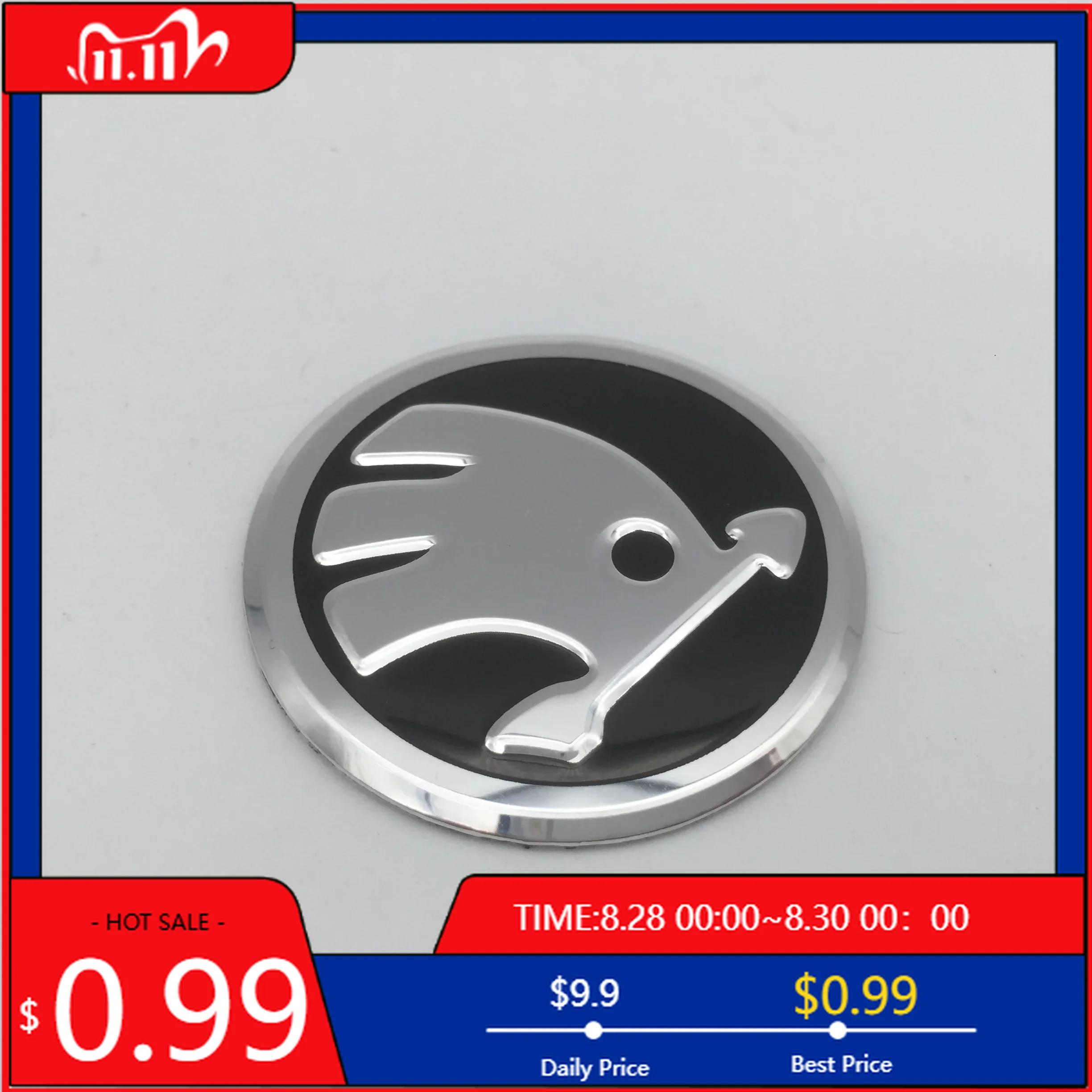 

Car Sticker 1pcs 3D black silver 42mm car Emblem Steering Wheel Center Badge sticker Decal Styling Auto accessories For Skoda