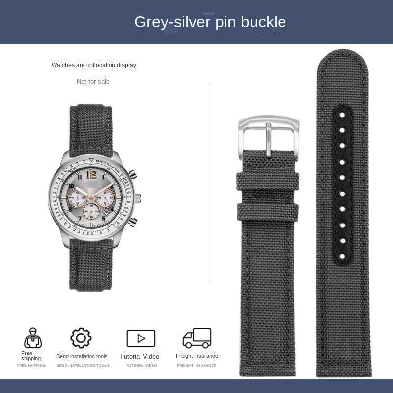 

For Citizen eco drive FF series CA4500/4503/4505 Nylon canvas watchband sport black khaki green blue grey watch strap 22mm 22mm