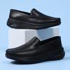 Four-Season Air Cushion Nurse Shoes for Men: Hollow-out Thick Sole Genuine Leather, Breathable Soft Sole, Lightweight Work Shoes