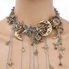 Vintage Metal Stars Moon Tassels Waterfall Pendant Necklaces for Women Men Y2K Hiphop Punk Party Jewelry Neck Accessories