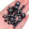 50-100 Stück Schwarze Acryl Buchstabenperlen A-Z Alphabetperlen Würfel Abstandshalterperlen Für DIY Armband Halskette Schmuckherstellung Zubehör