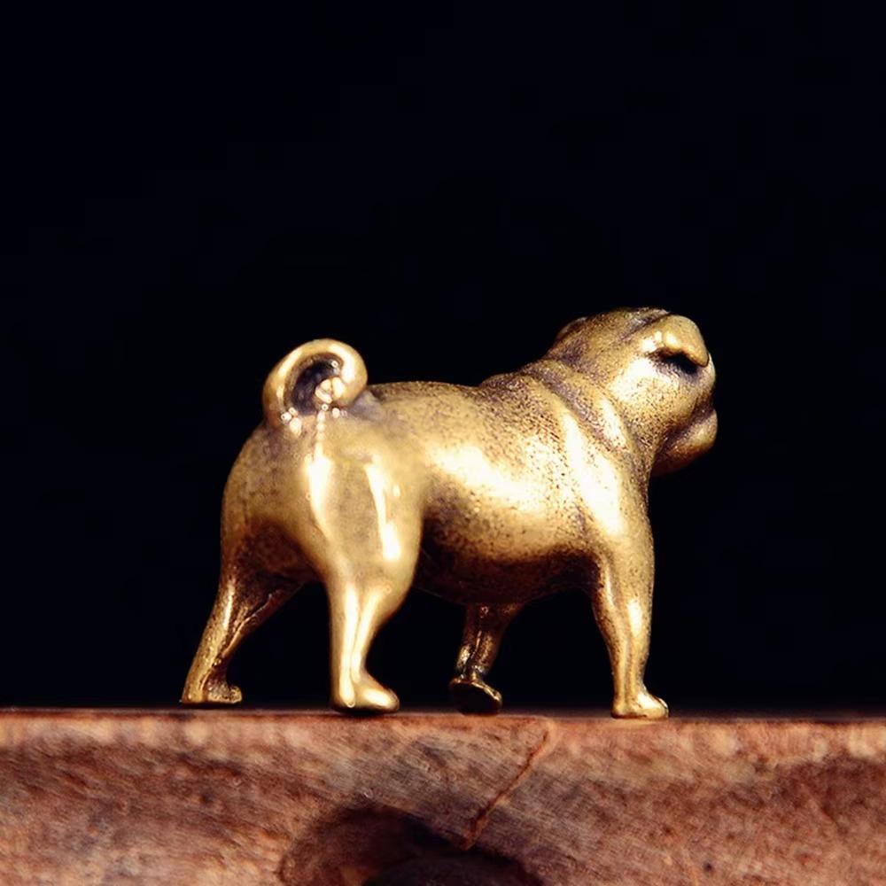 Vintage Brass French Bulldog Statue Animal Figurine Tabletop Ornament Home Office Decor Collectible Gift