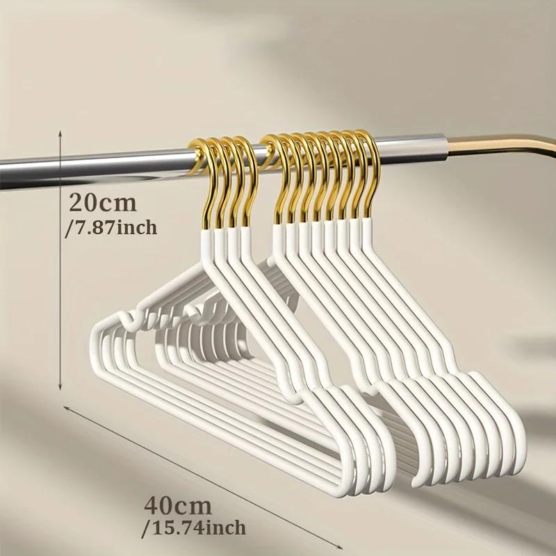 Gold Hook Impregnated Plastic Clothes Hanger Anti Slip,household Seamless Dormitory Clothes Hanger,stainless Steel Anti Slip