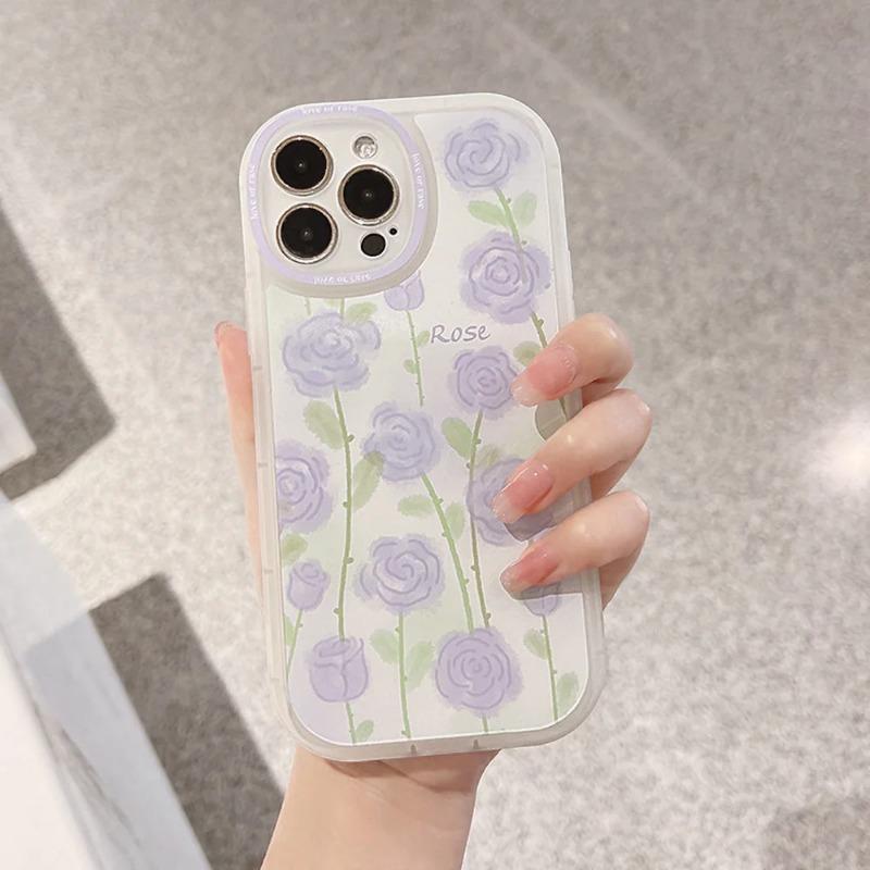 Colorful Flower Mobile Phone Case For iPhone 11 12 13 14 15 16 17 Pro Max 12 Mini 14Pro 13Pro TPU Soft Cover