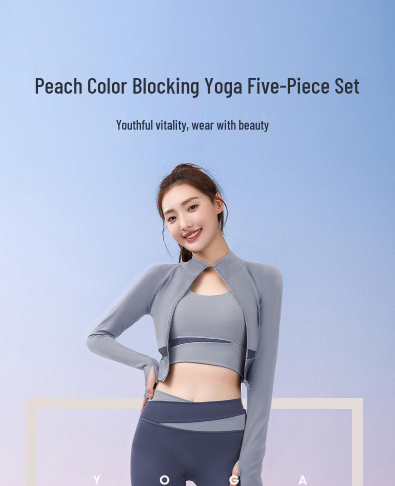 Peach Color Block High-Intensity Shockproof Sports Bra with Beautiful Back Design, No Pads Needed
