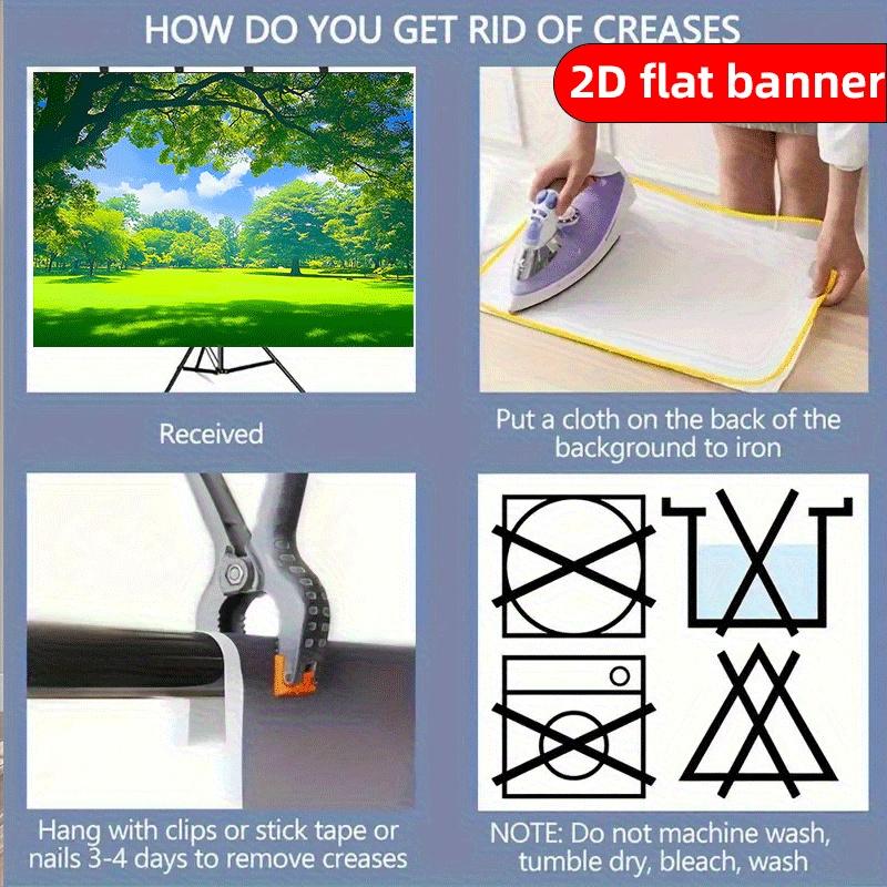 2D flat printing party banner: 1 green grass and tree background banner