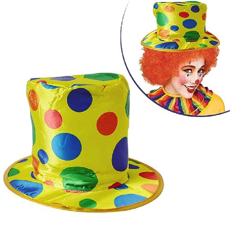 Dot Polka Clown Top Hat Halloween Party Stage Performance Prop Cosplay Accessory