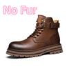 Fashion Ankle Boots Warm Winter Genuine Leather Men Boots Comfort High Top Shoes Outdoor Anti-slip Walking Shoe Travel Lace-Up Boots