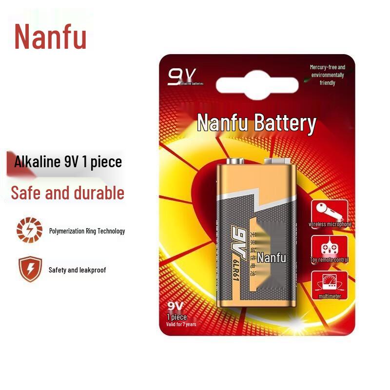 Nanfu 9V Alkaline Battery CN plug (adapter included)