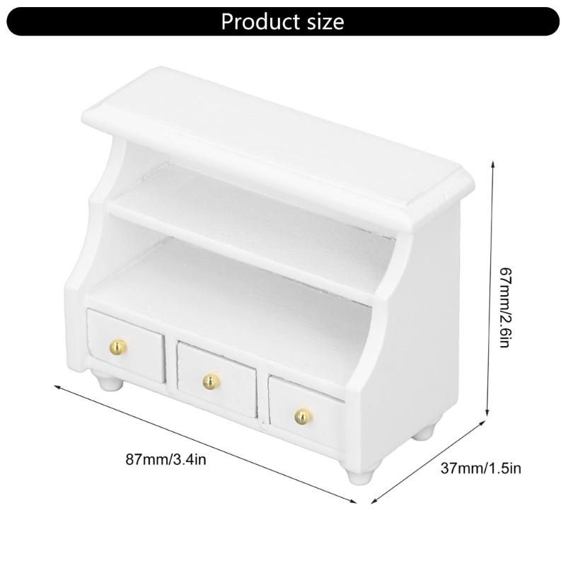 Handcraft Miniature Wooden Cabinet for 1/12 Scale Dollhouses Bathroom Accessories Collection Scene Display Accessory