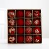 Set of 16 Baubles for Christmas Tree Handmade Decorations for Party and Home Colorful Hanging Pendants Embellishment