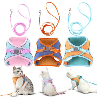 Adjustable Cat Harness Vest with Leash Set Soft Breathable Mesh Material Lightweight Secure Fit for Small Pets Walking Training
