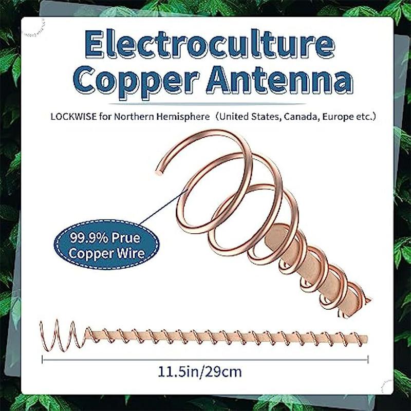 Confezione da 1/4 di Antenna da Giardinaggio in Rame per Elettrocoltura - Filo di Rame Puro, Picchetti da Giardino in Rame per Coltivare Piante (12 pollici)