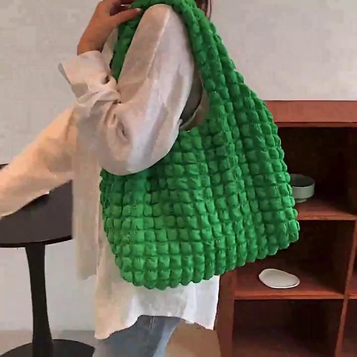 Yogodlns Borsa a tracolla estiva color caramello nuvola pieghettata Borsa per la spesa per ragazze di grande capacità