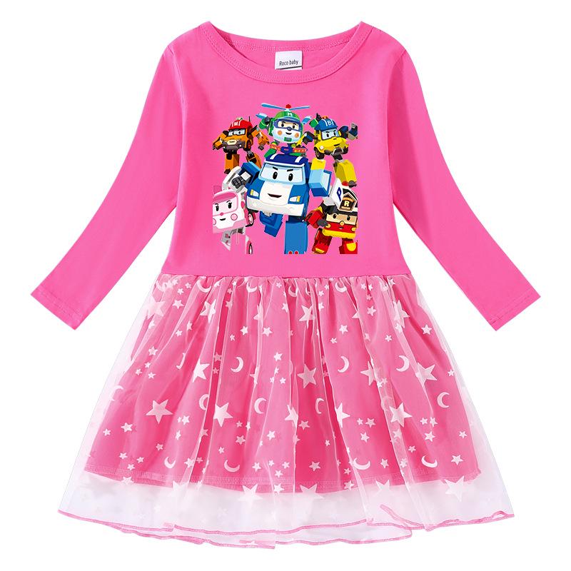 Korean Style Starry Rainbow Sequins Princess Dress - Short & Long Sleeve Options for Girls