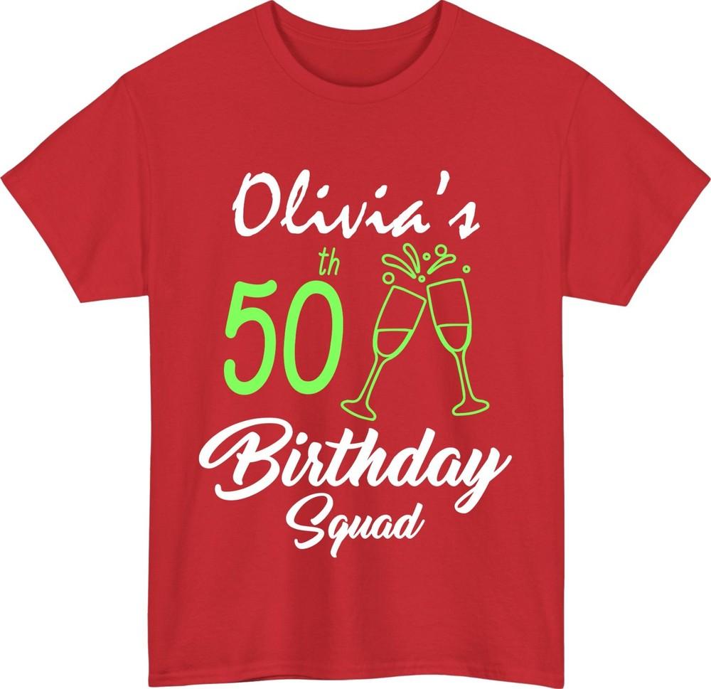 Personalised Year Birthday TShirt Custom Name for Squad Celebration Gift Tee