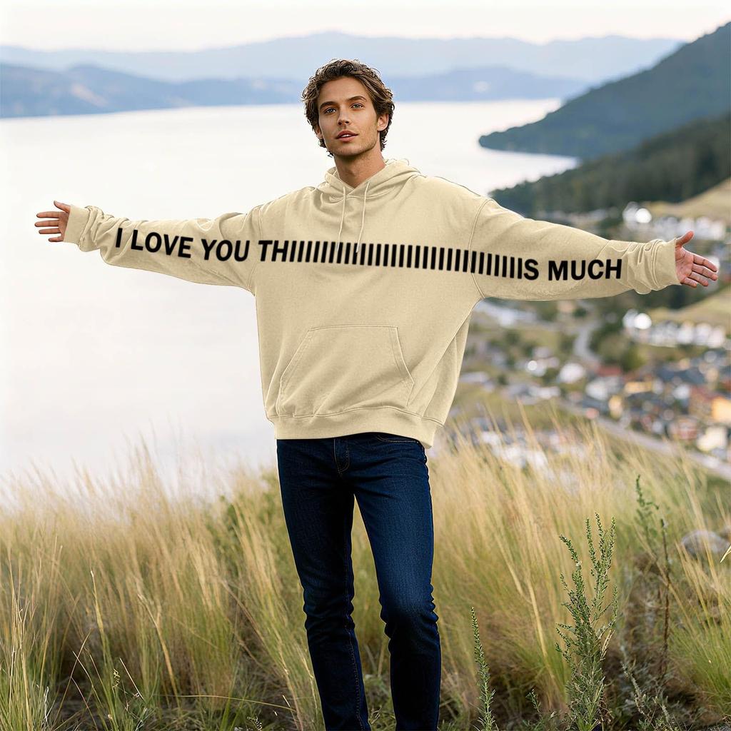 Damen Modisches Lässiges Langärmeliges Paare Buchstaben-Print Kapuzen-Sweatshirt