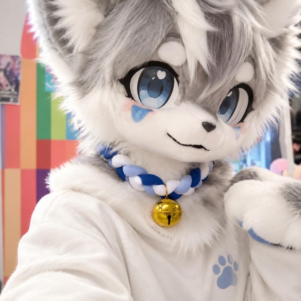 With Bell Fursuit Braided Choker Necklace Braided Rope Cosplay Costume Necklace Kigurumi
