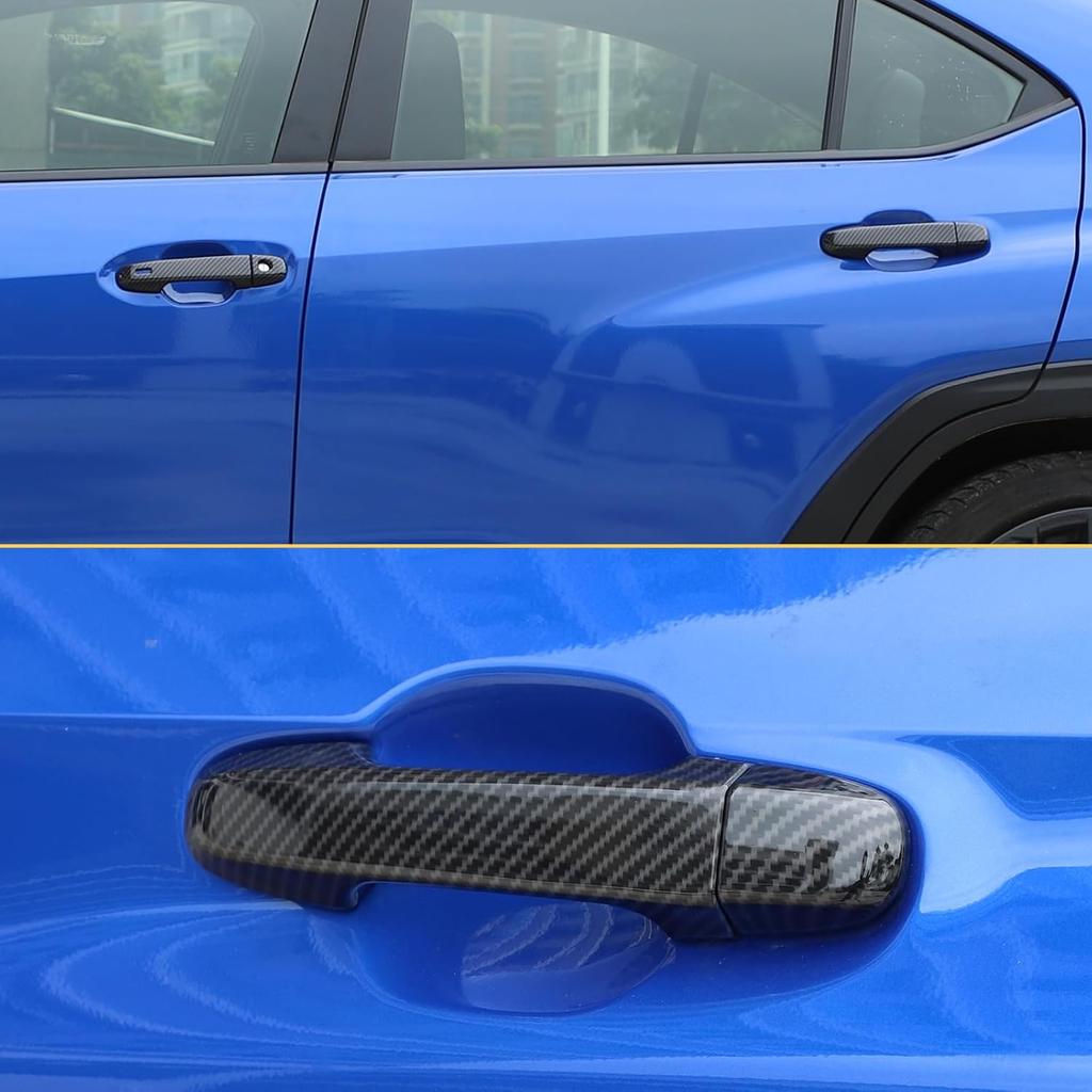 Car Exterior Door Handle Cover Trim Compatible with Subaru WRX 2021-2023, Sedan Side Smart Door Handle Cover Trim, ABS Plastic Carbon Fiber Pattern