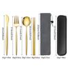 6Pcs/Set Tableware Reusable Travel Cutlery Set Camp Utensils Set with Stainless Steel Knife Spoon Fork Chopsticks Portable Case