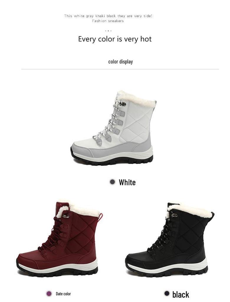 2025 Women's Fleece-Lined Winter Hiking Boots: Durable, Wear-Resistant High-Tops for Outdoor Adventures