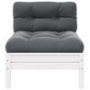vidaXL 2-Sitzer-Gartensofa mit Kissen Weiß Massivholz Kiefer