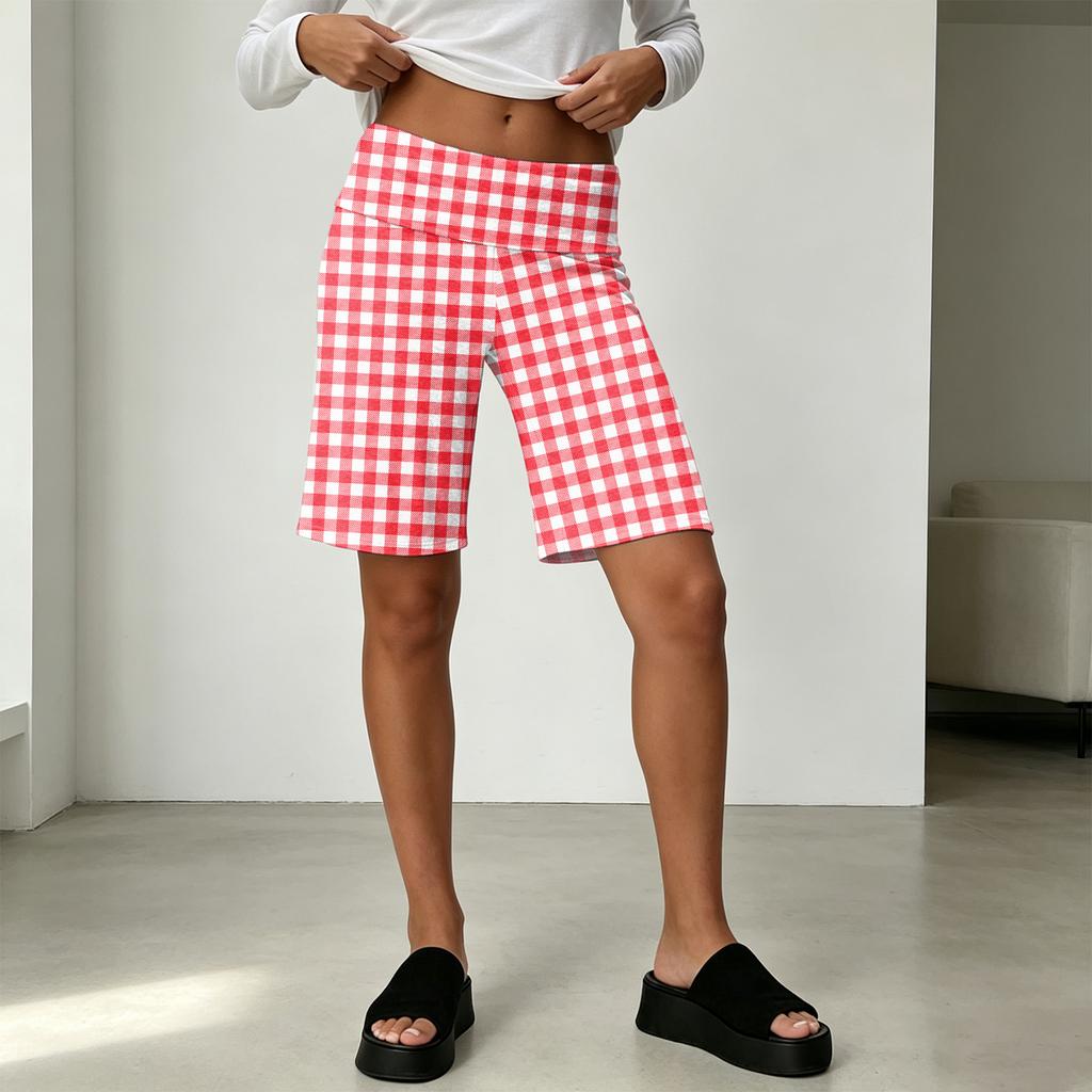 Damen High Waist Weite Beine Shorts Sommer Lässig Lockerer Schnitt Print Leichtes Bequemes Design für Urlaub