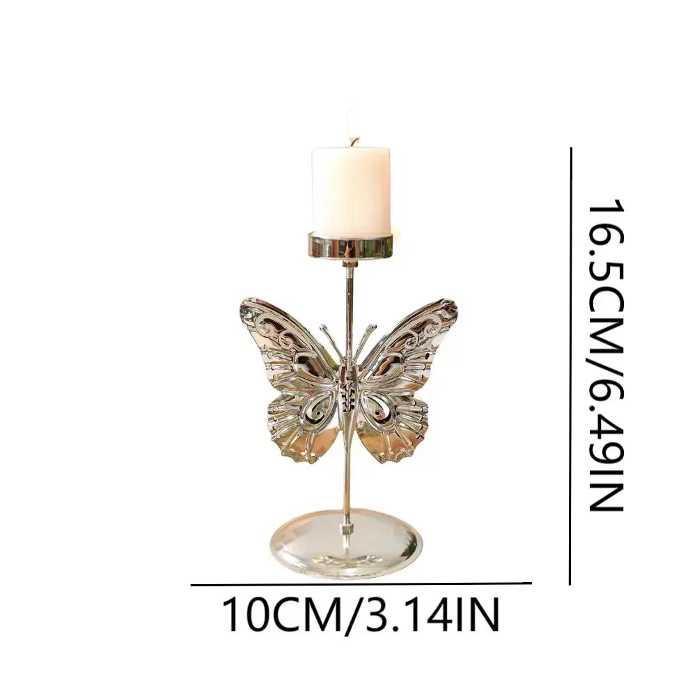 Holiday Tabletop Iron Candle Holder with Snowflake Design Providing Stable Support for Candles up to 2cm Diameter