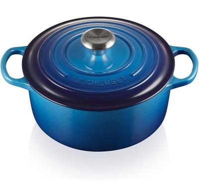 מחבת ברזל יצוק Le Creuset Signature עגולה 24 ס"מ תכלת 4.2 ליטר (21177242202430)
