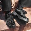 Italian Men Quality Patent Leather Fashion Business Shoe Classic Thick Bottom Punk Design Derby Shoes Perfect Daily Outdoor Shoe