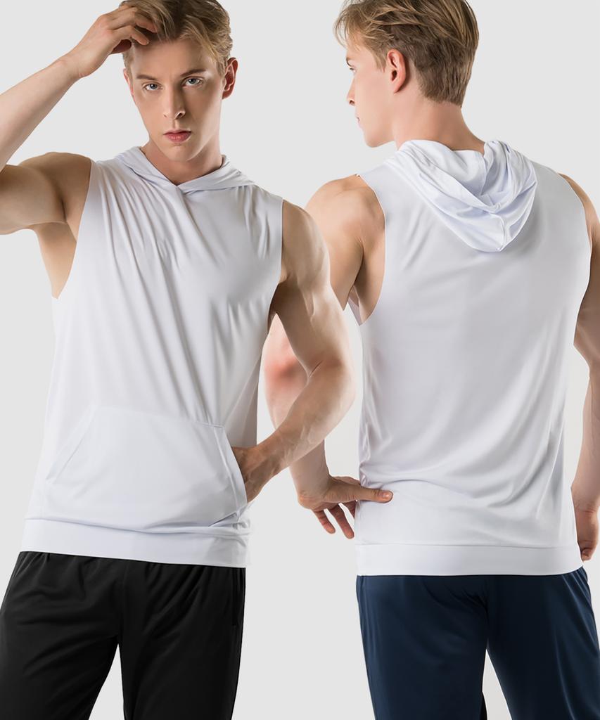 ARMEDES [2Pack] Men'S Functional Sleeveless Training Hoodie Ar-93 (A Type)